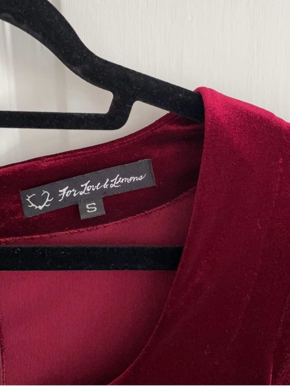 For Love And Lemons Burgundy Velvet Mini Dress - Picture 5 of 6